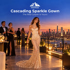 Cascading Sparkle Evening Gown