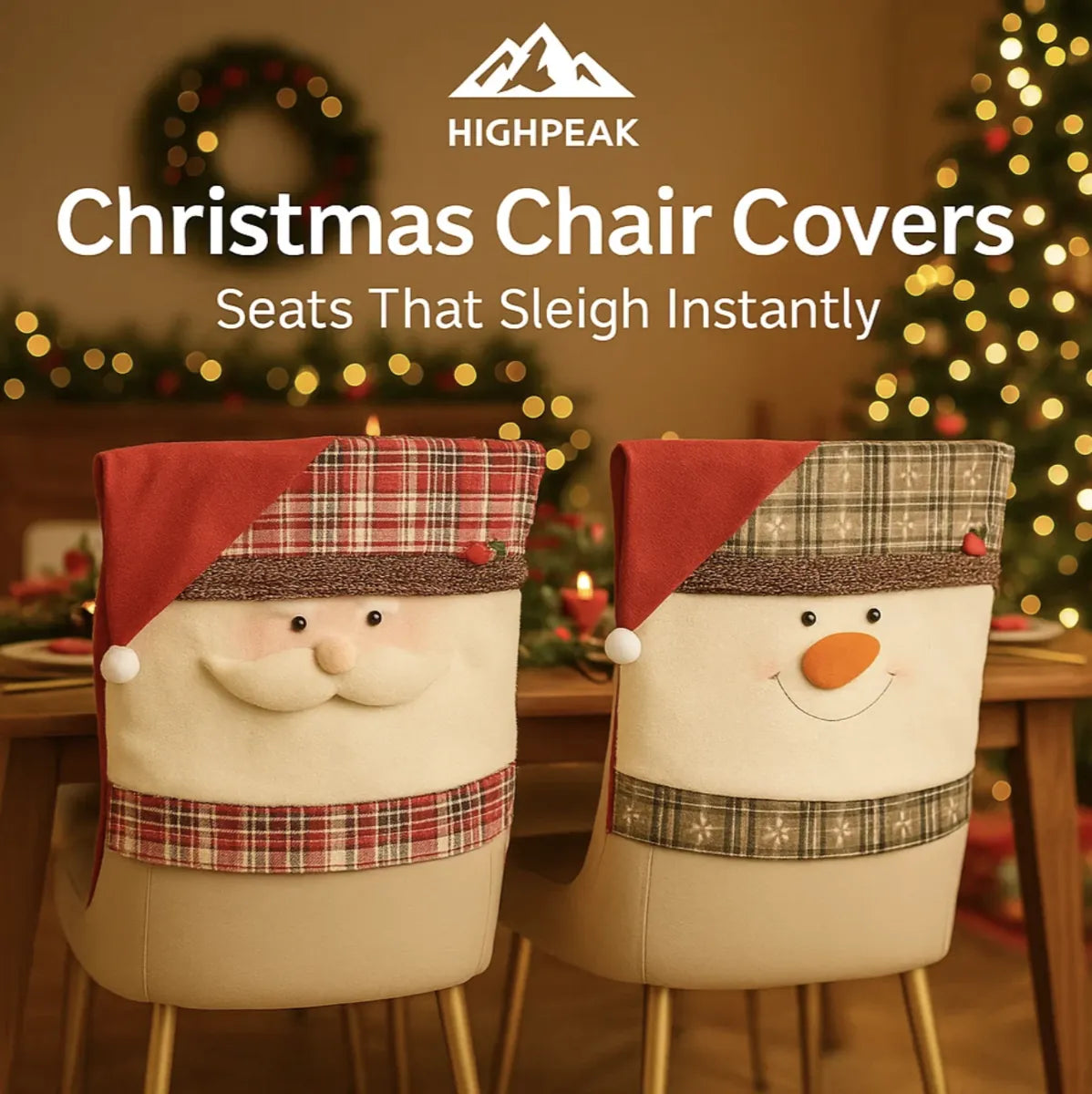 Santa & Snowman Christmas Chair Covers