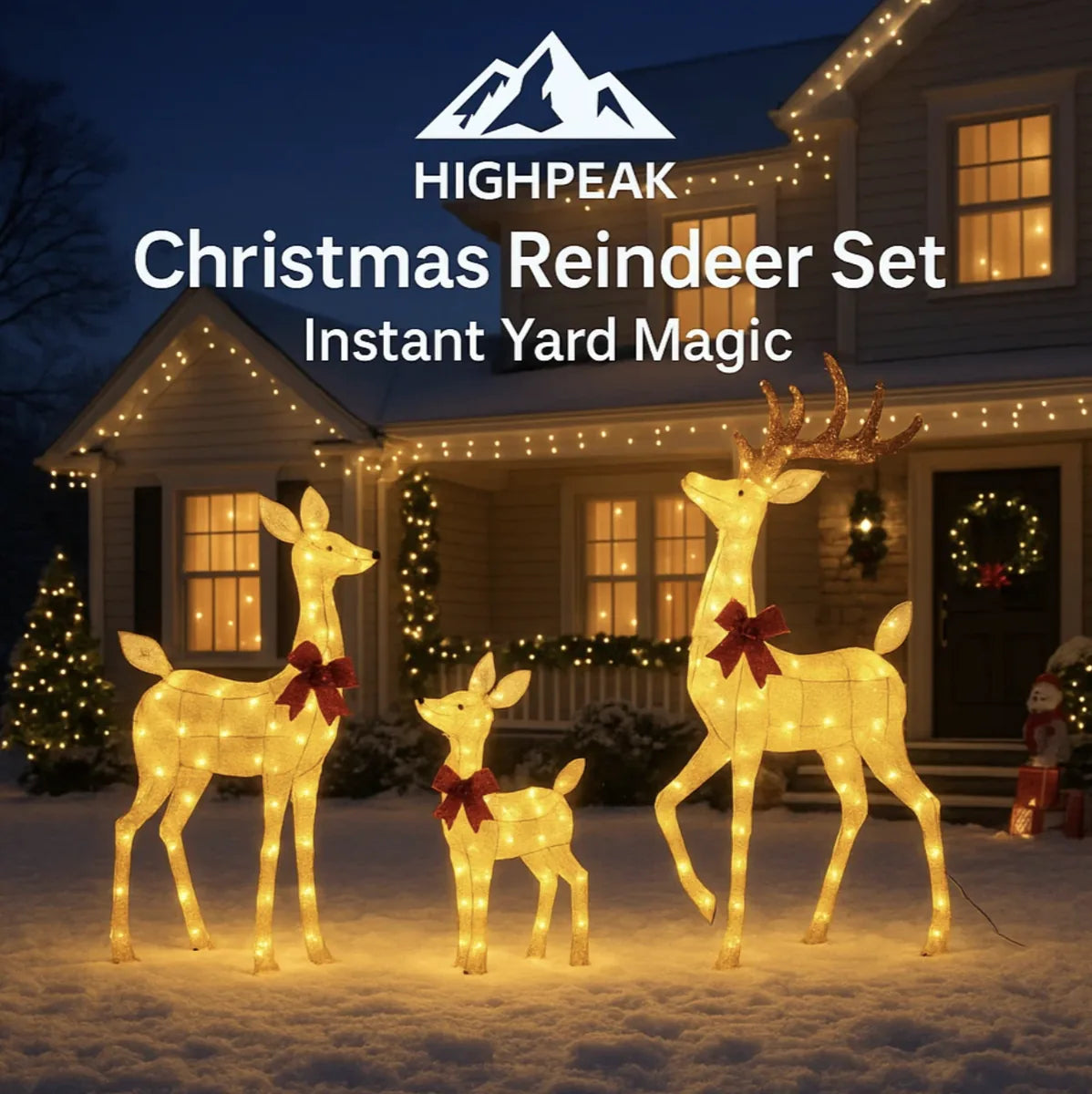 Lighted Christmas Reindeer Set