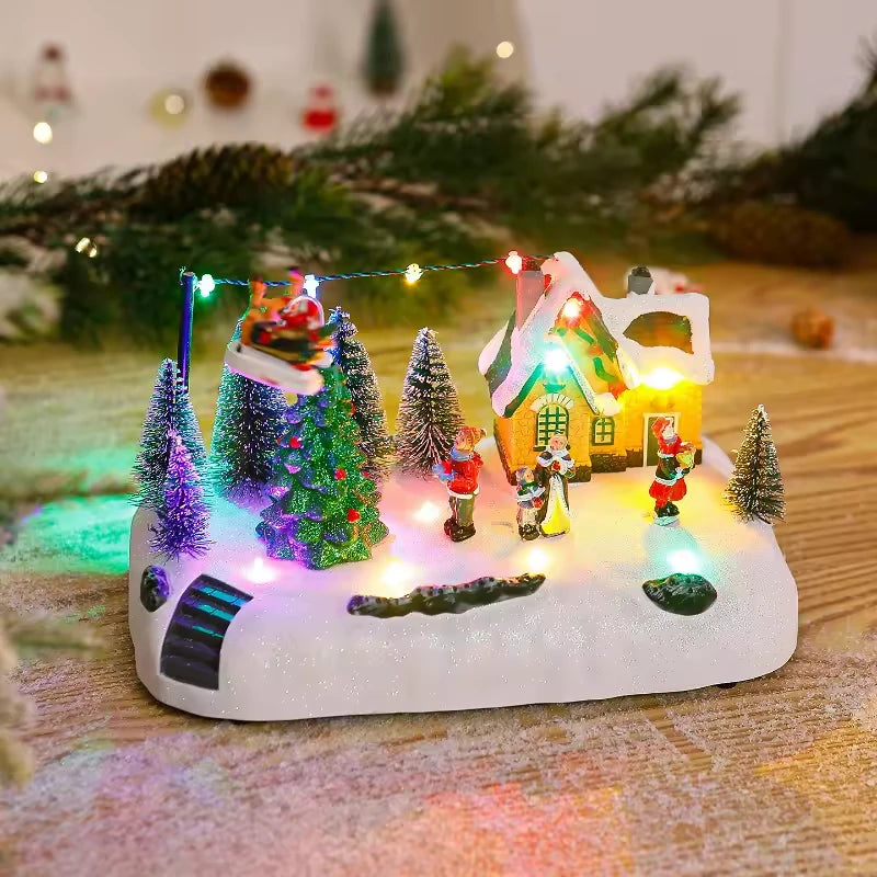 Animated Santa Sleigh Village