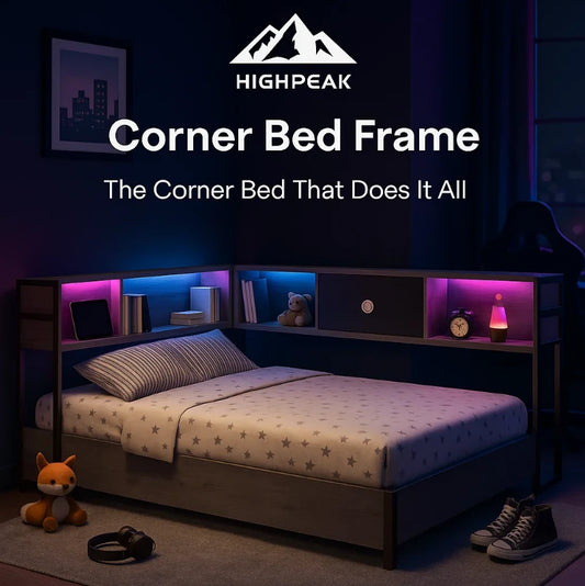 Corner Bed Frame with Stands