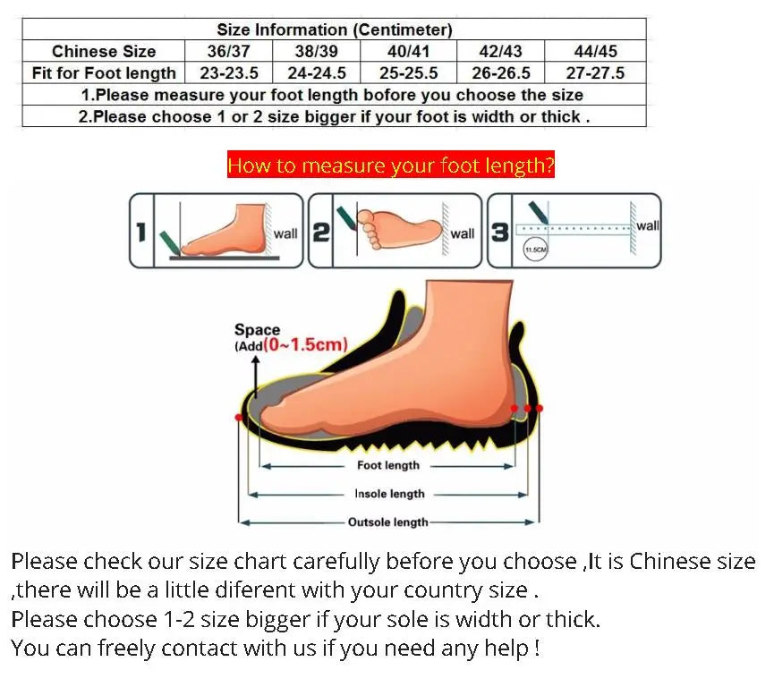 Supplier Chinese size chart for crocodile slippers from 36/37 to 44/45 with foot lengths from 23 to 27.5 cm