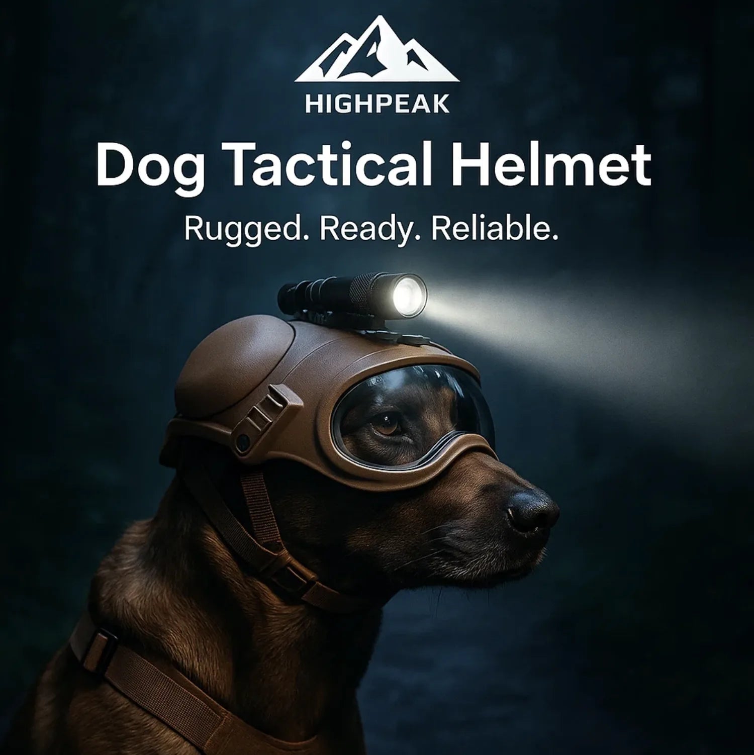 tactical dog helmet and goggles HighPeak Dog Tactical Helmet – Protective Dog Gear with Goggles Brown