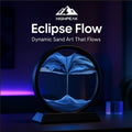 HighPeak Eclipse Flow™ Dynamic Sand Art in black frame with flowing blue sand, ideal for relaxation and elegant decor.