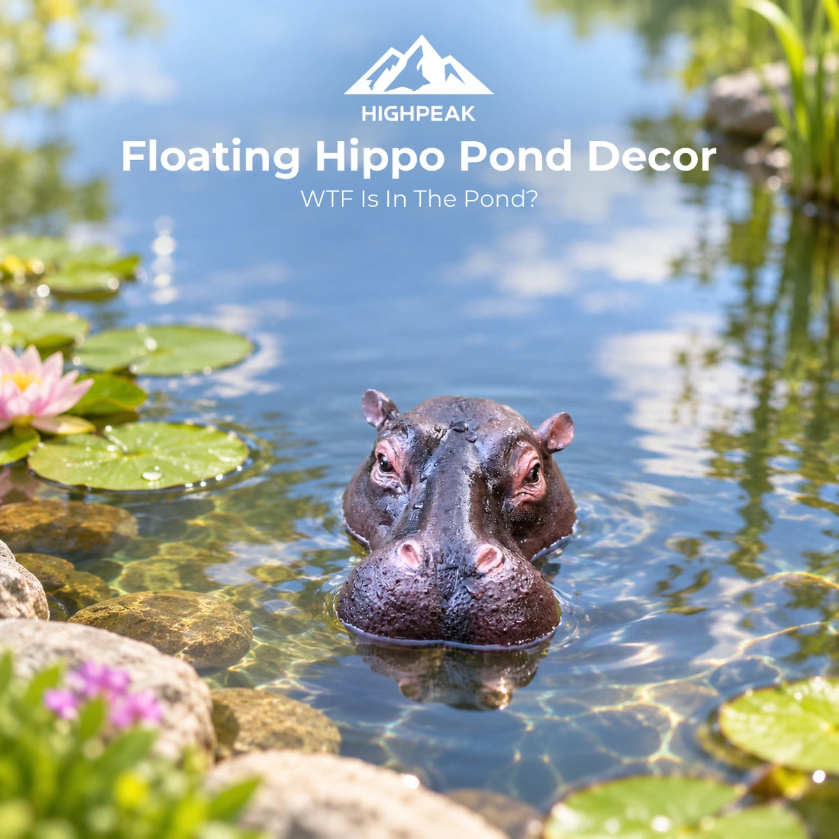 Floating Hippo Pond Decor