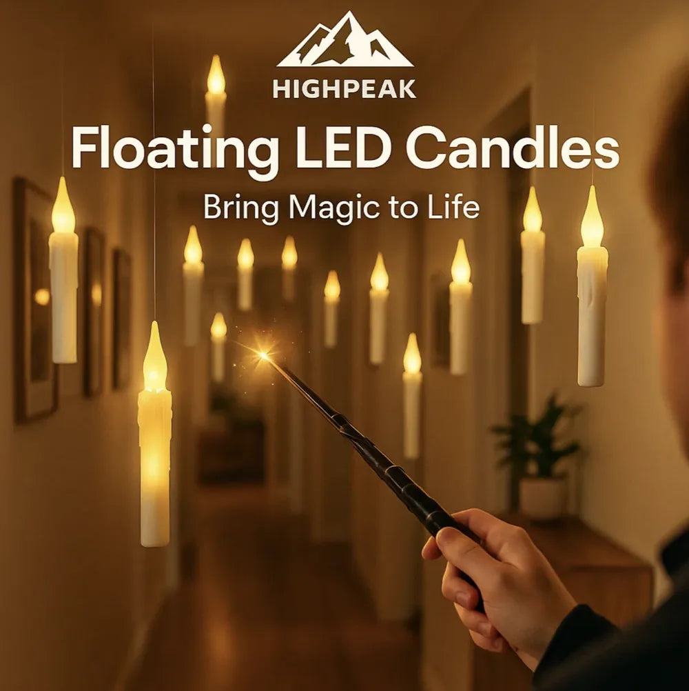 HighPeak Floating LED Candles – Magical Hanging Lights with Wand