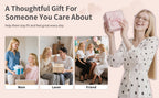 Fitness gift collage showing women using foot pedal resistance trainers.