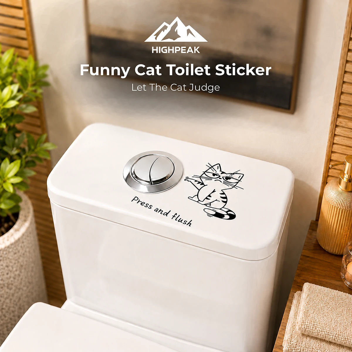 Funny Cat Toilet Sticker