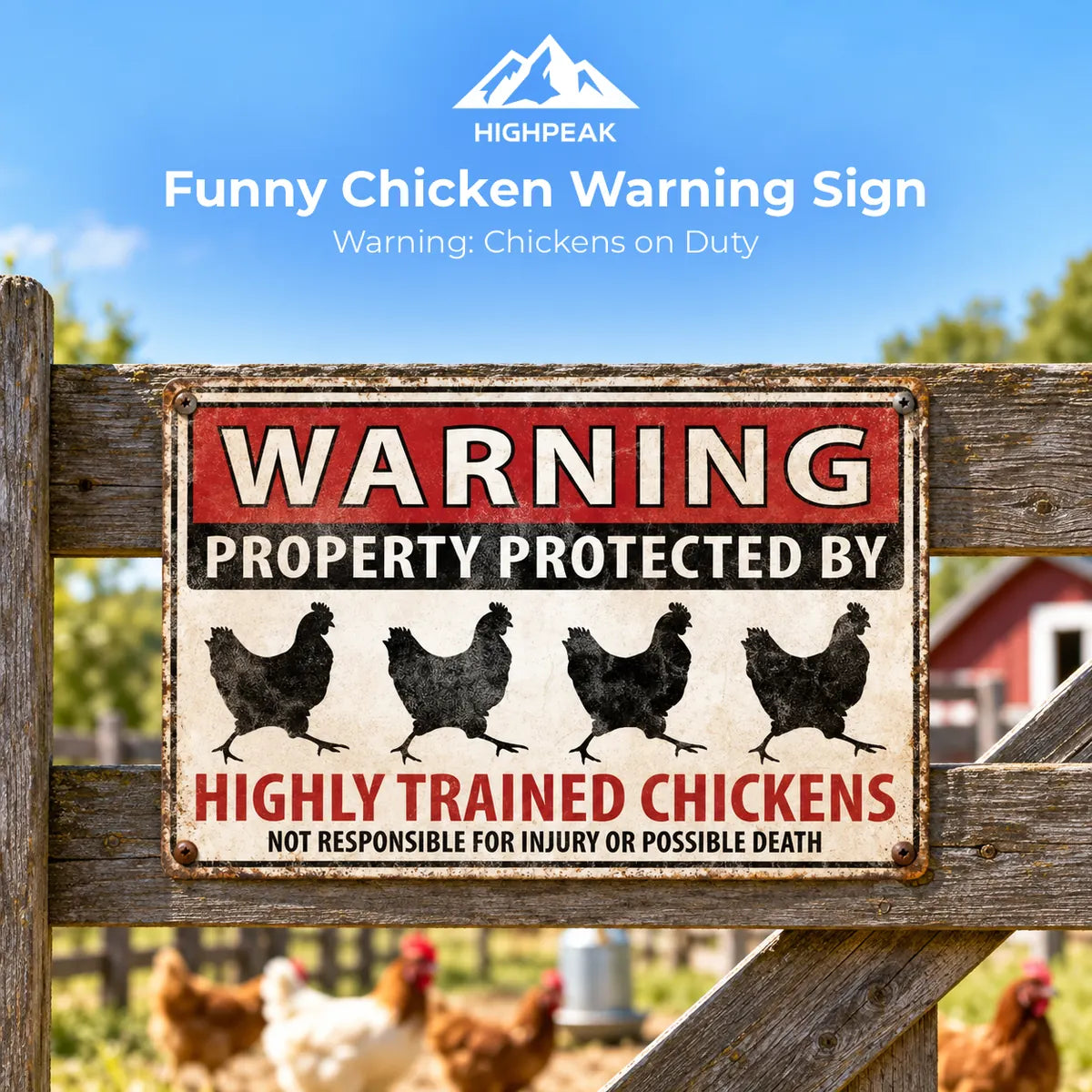 Funny Chicken Warning Sign