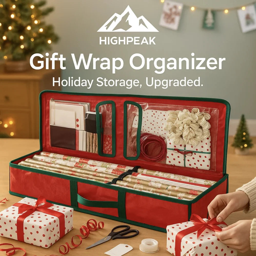 HighPeak Gift Wrap Organizer – Underbed Storage for Paper, Bags & More