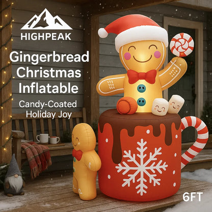 6FT Gingerbread Christmas Inflatable