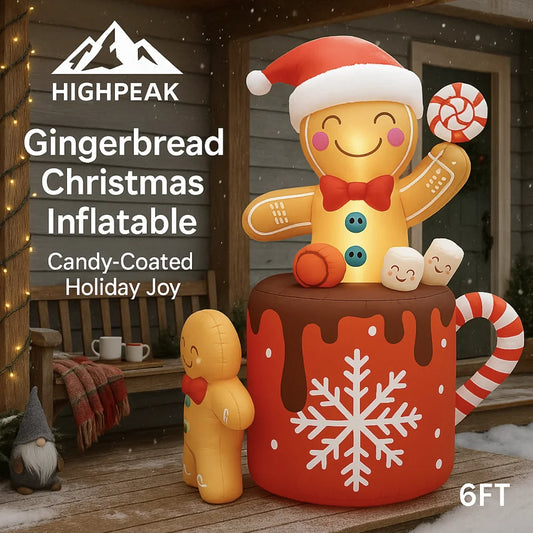 6FT Gingerbread Christmas Inflatable