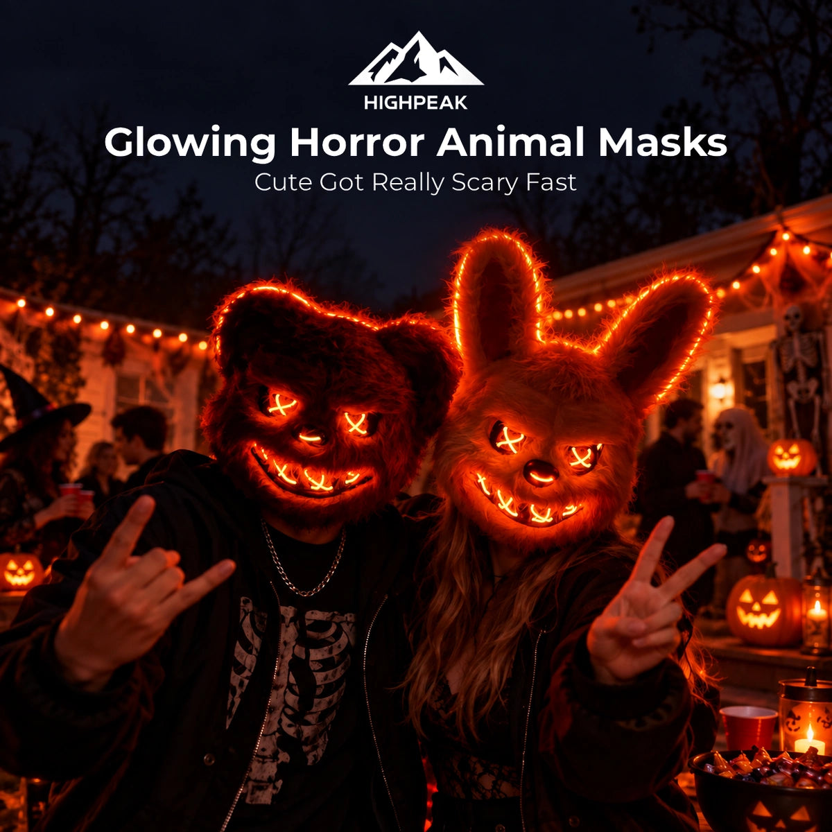 Glowing Horror Animal Masks