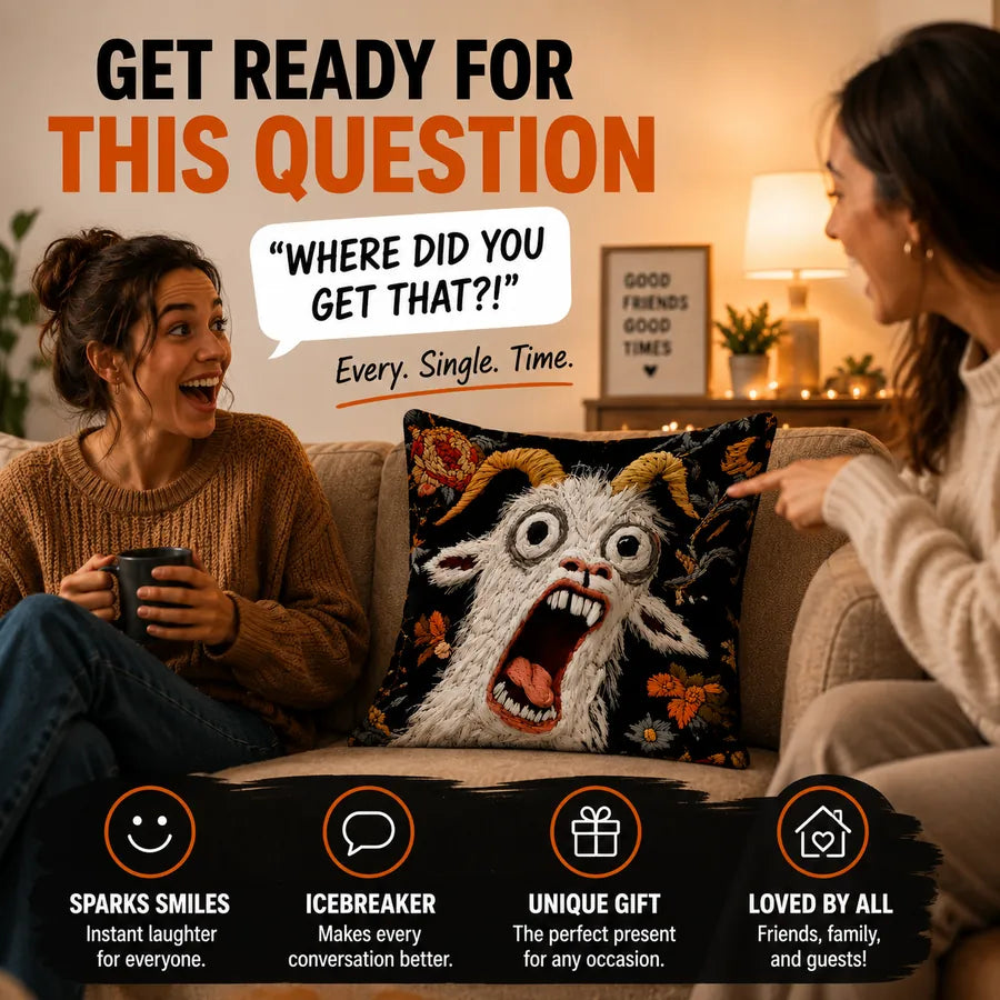 Funny Screaming Goat Pillow