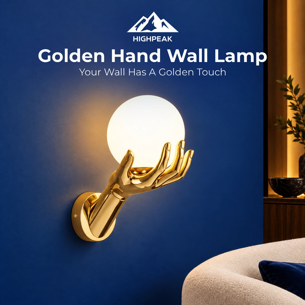 Golden Hand Wall Lamp