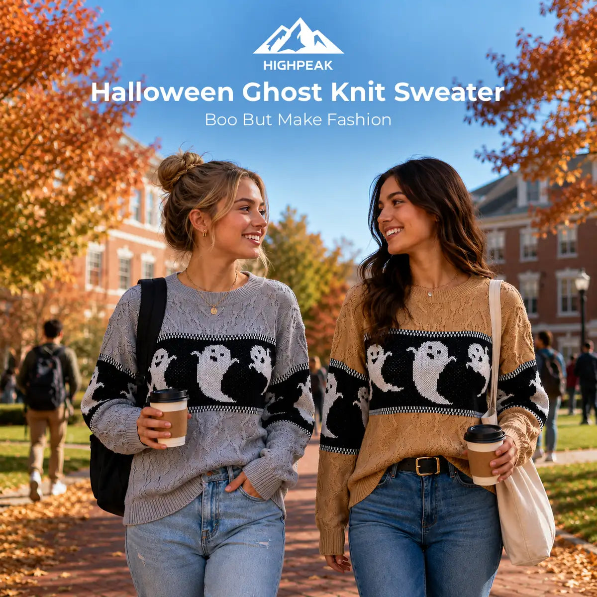 Halloween Ghost Knit Sweater