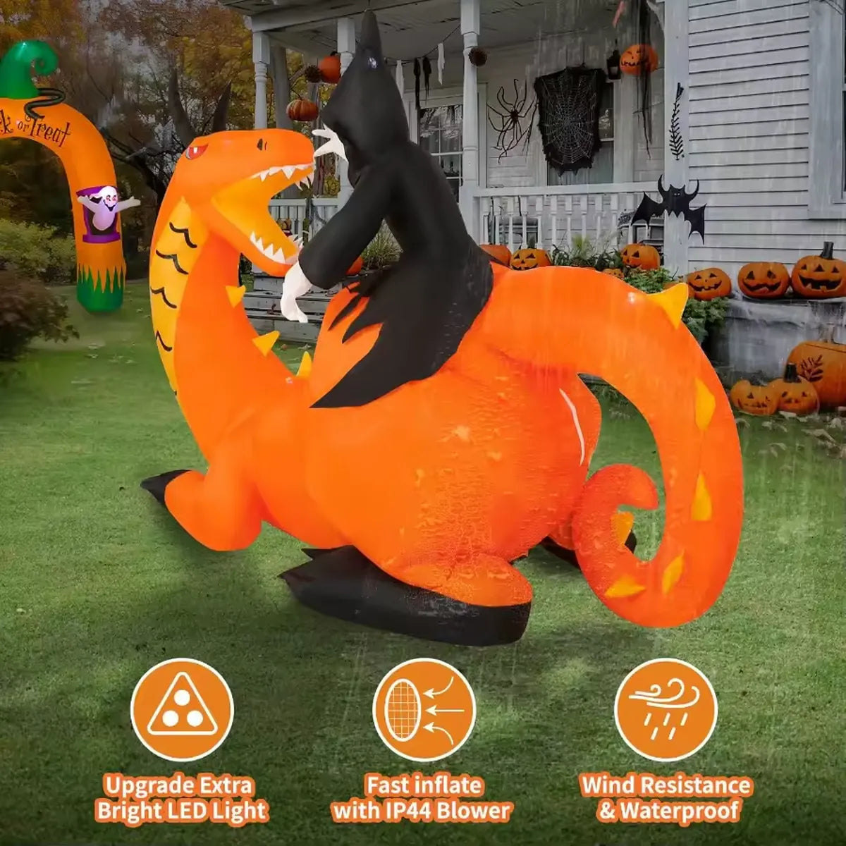 8FT Halloween Inflatable Dinosaur