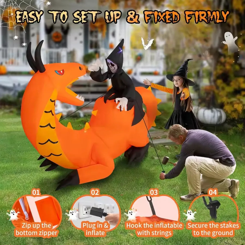 8FT Halloween Inflatable Dinosaur