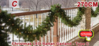 Supplier promotional image of 270 cm illuminated Christmas garland, Type C, on an outdoor railing.