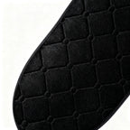 Close-up of the Heated Motorcycle Seat Pad diamond quilting and black edge binding