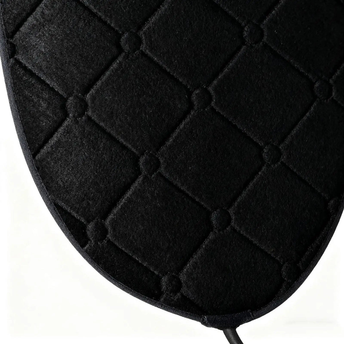 Heated Motorcycle Seat Pad close-up showing the quilted velvet edge and cable connection