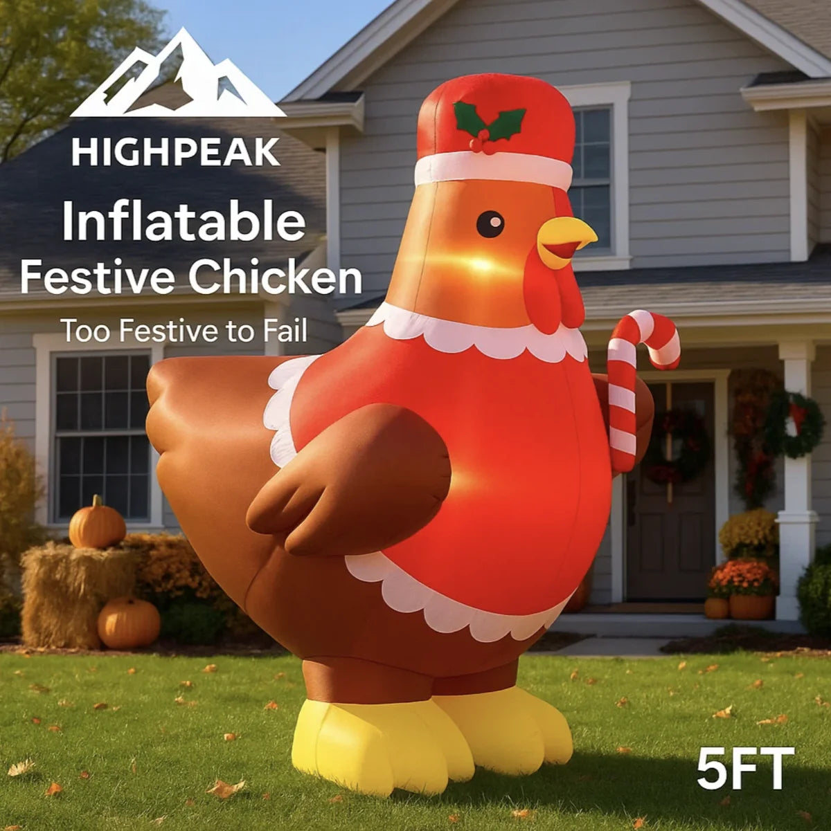 5FT Inflatable Festive Chicken