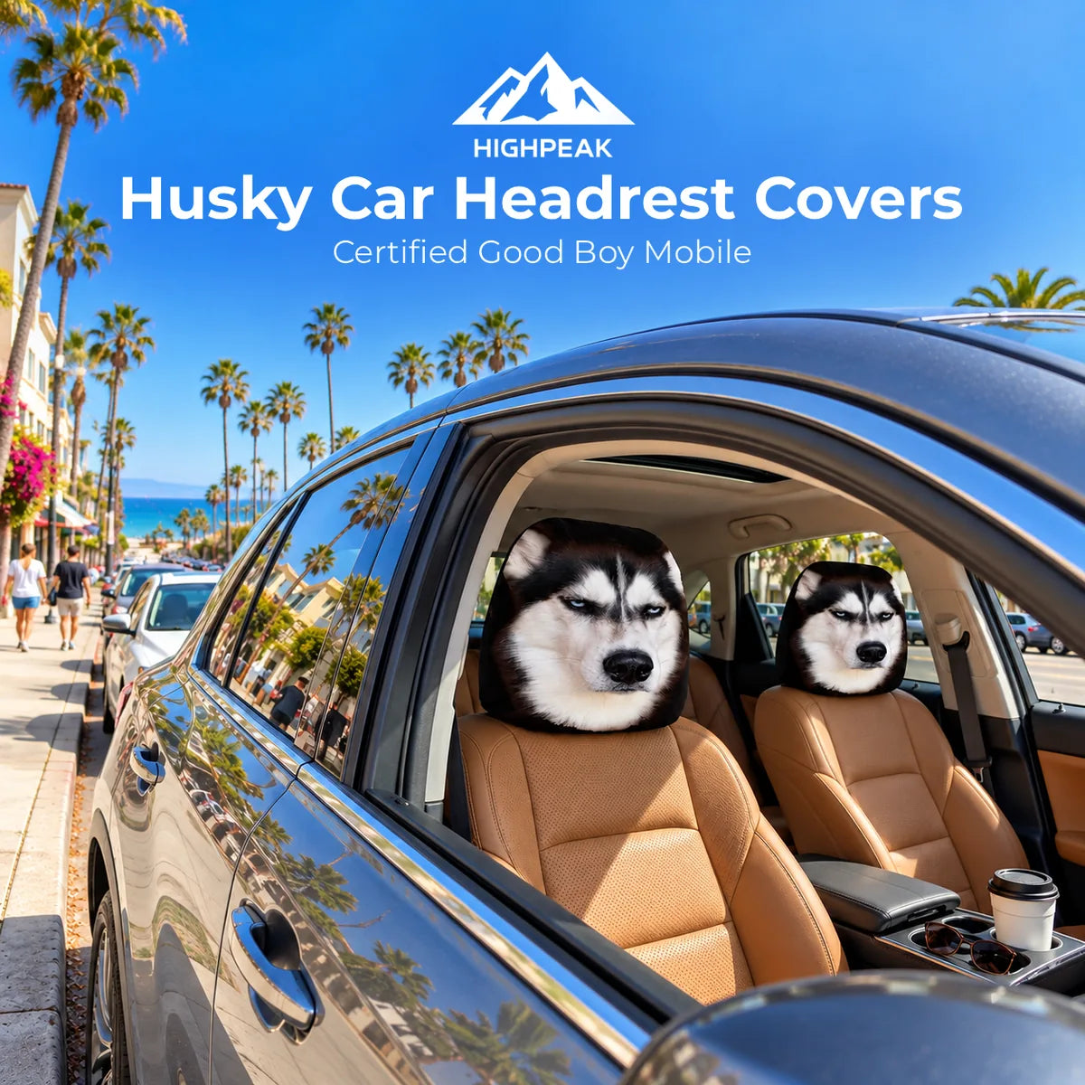 Husky Car Headrest Covers