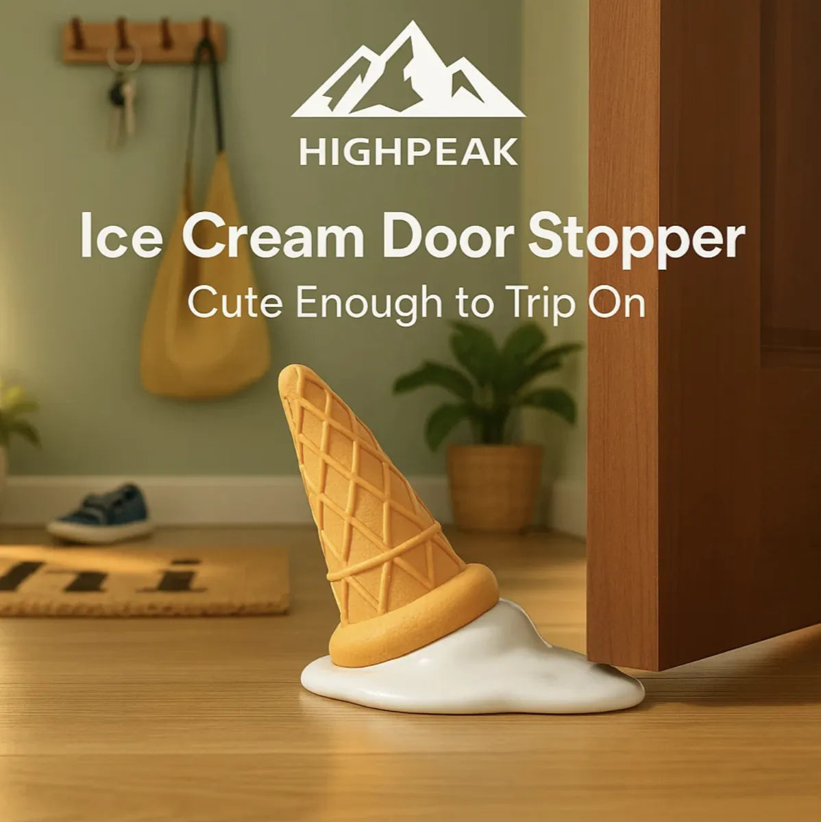 HighPeak Ice Cream Door Stopper | Baby Safety Wedge with Cute Design