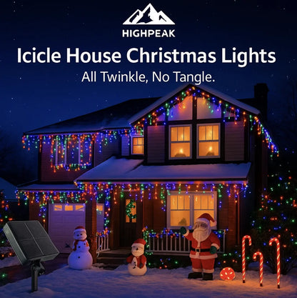 Icicle House Christmas Lights