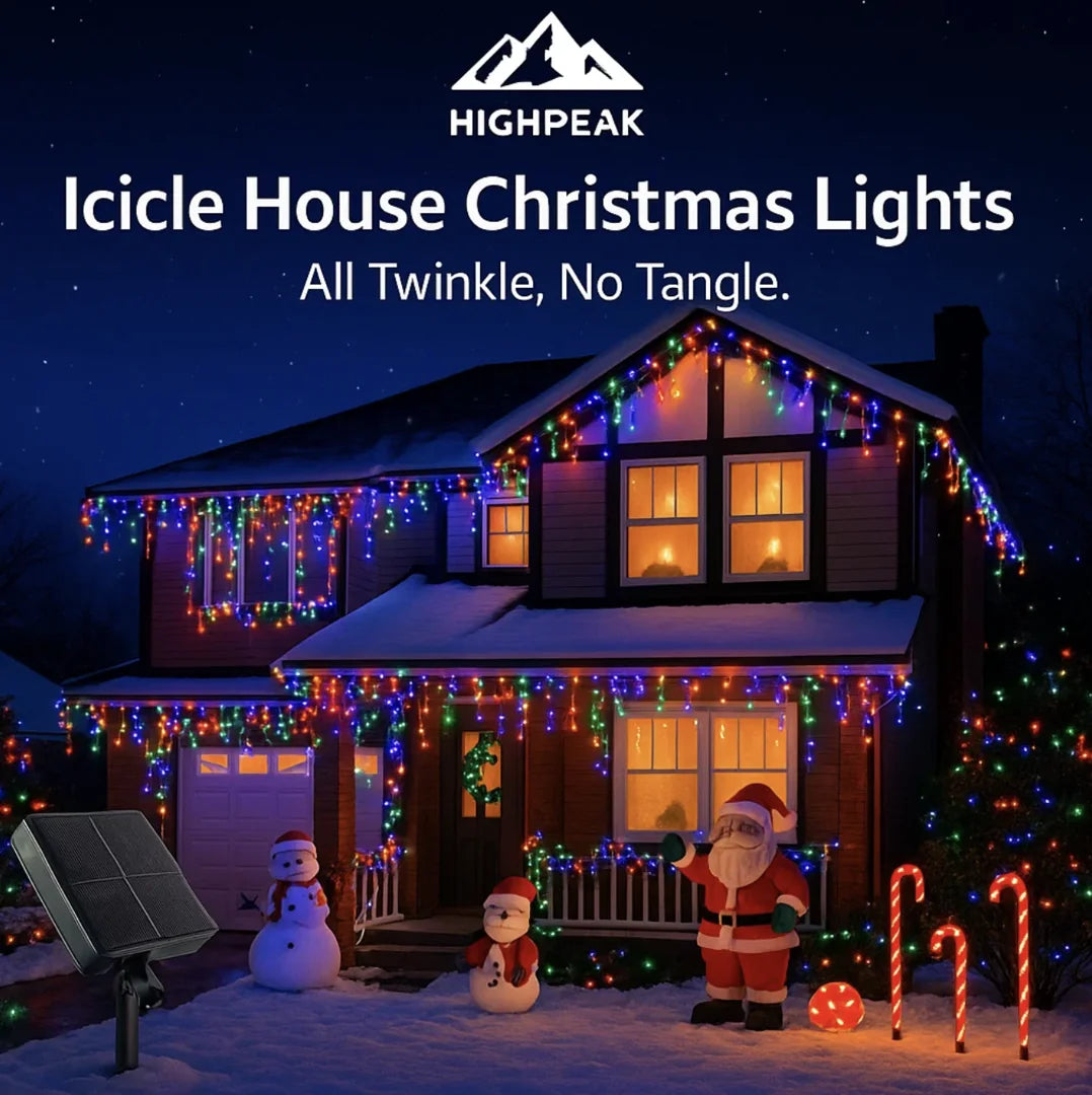 Icicle House Christmas Lights