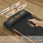 Indoor Dog Treadmill digital display and handheld remote close-up with supplier specifications