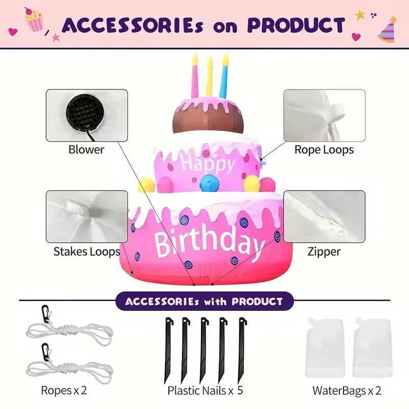 5.4FT Inflatable Birthday Cake