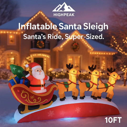 10FT Inflatable Santa Sleigh