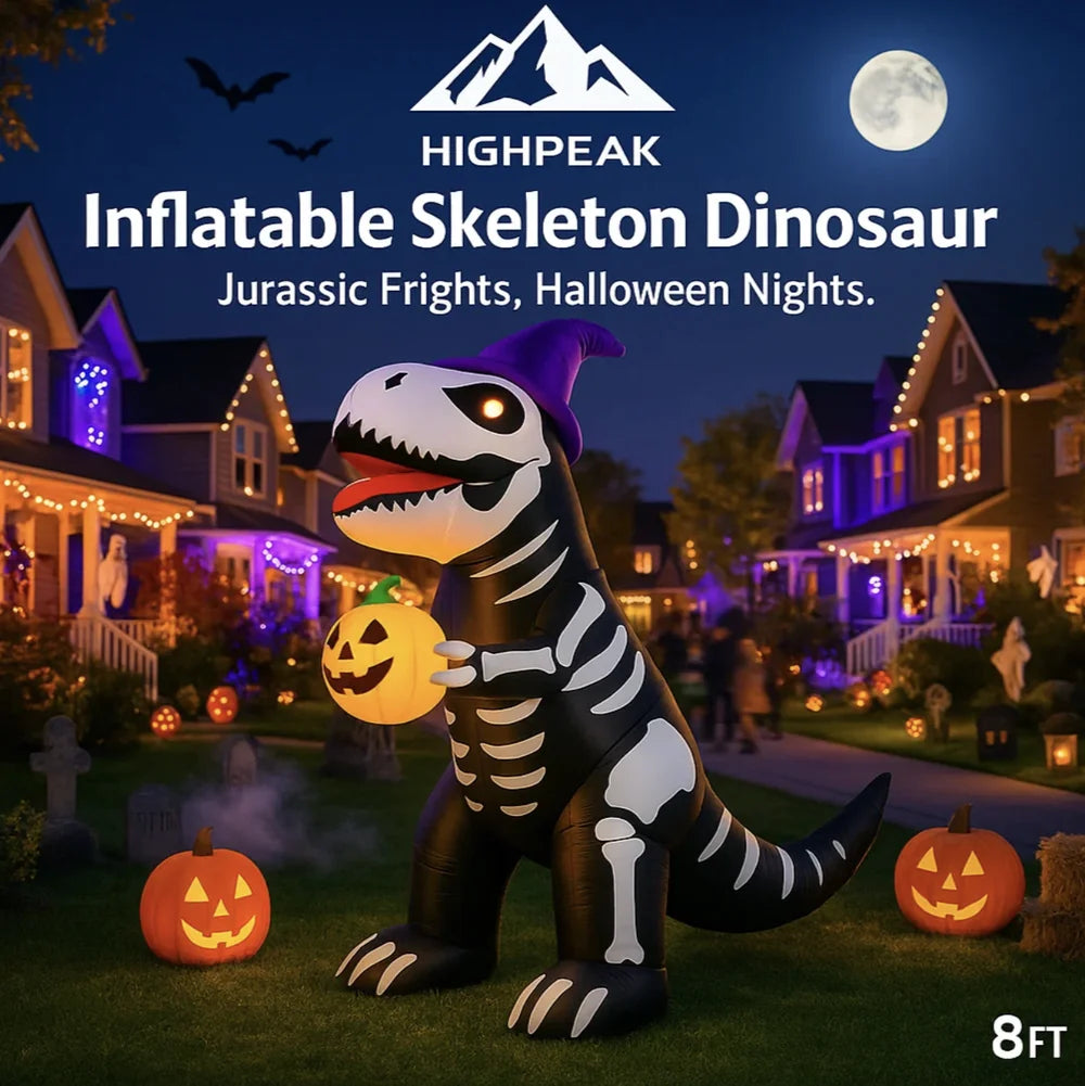 8ft Inflatable Skeleton Dinosaur