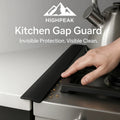 HighPeak Kitchen Gap Guard 2pcs black silicone stove counter covers blocking crumbs in a modern kitchen setting