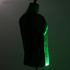 LED Party Tank Top — Black back with green illumination along the side