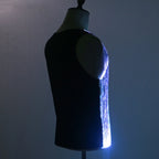 LED Party Tank Top — Black back with multicolor illumination visible along the side
