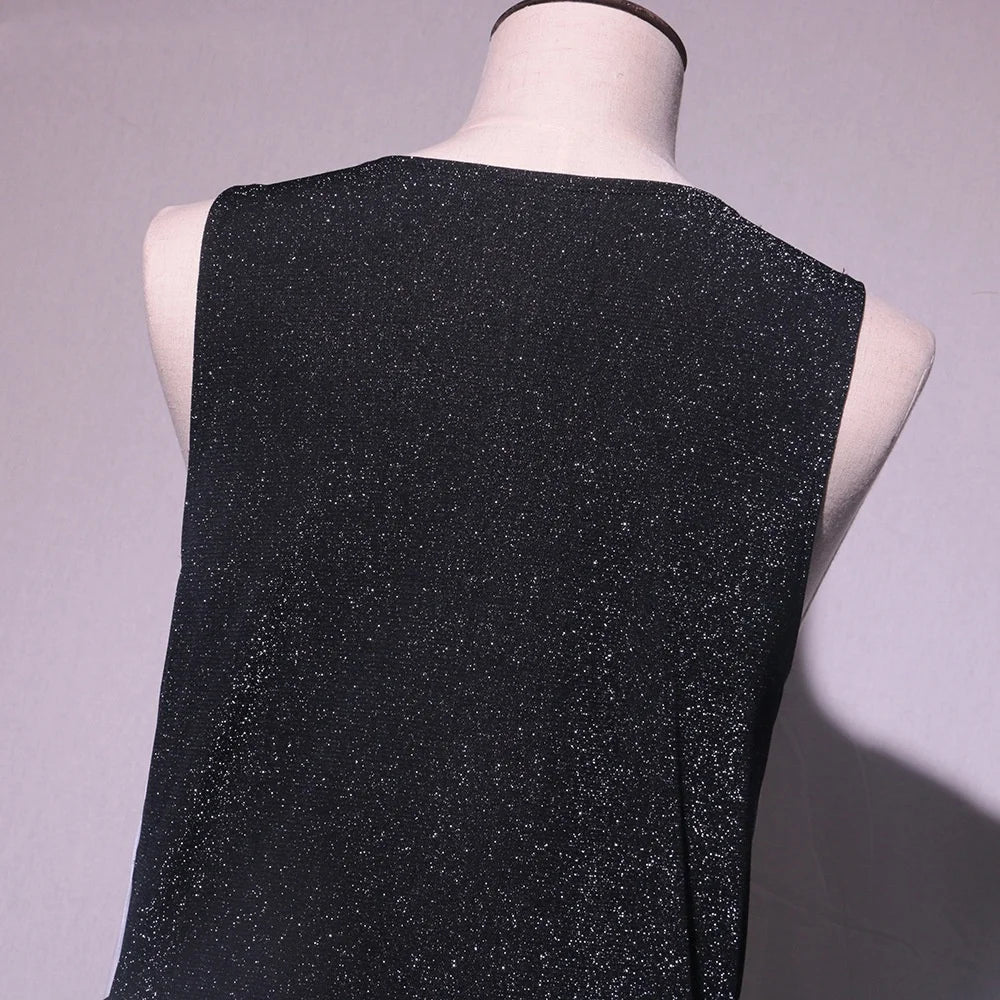 LED Party Tank Top — Upper black sparkle back and wide shoulders