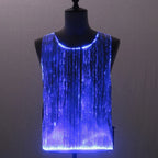 LED Party Tank Top — Blue illuminated front on a mannequin