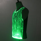 LED Party Tank Top — Green illuminated front and black side panel
