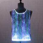 LED Party Tank Top — Multicolor light across the front in a straight-on view
