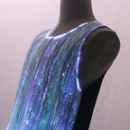 LED Party Tank Top — Multicolor illuminated neckline and armhole close-up