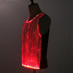LED Party Tank Top — Red illuminated front and black side panel