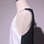 LED Party Tank Top — White front and black back meeting at shoulder and armhole