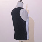 LED Party Tank Top — Unlit black sparkle back and white front edge