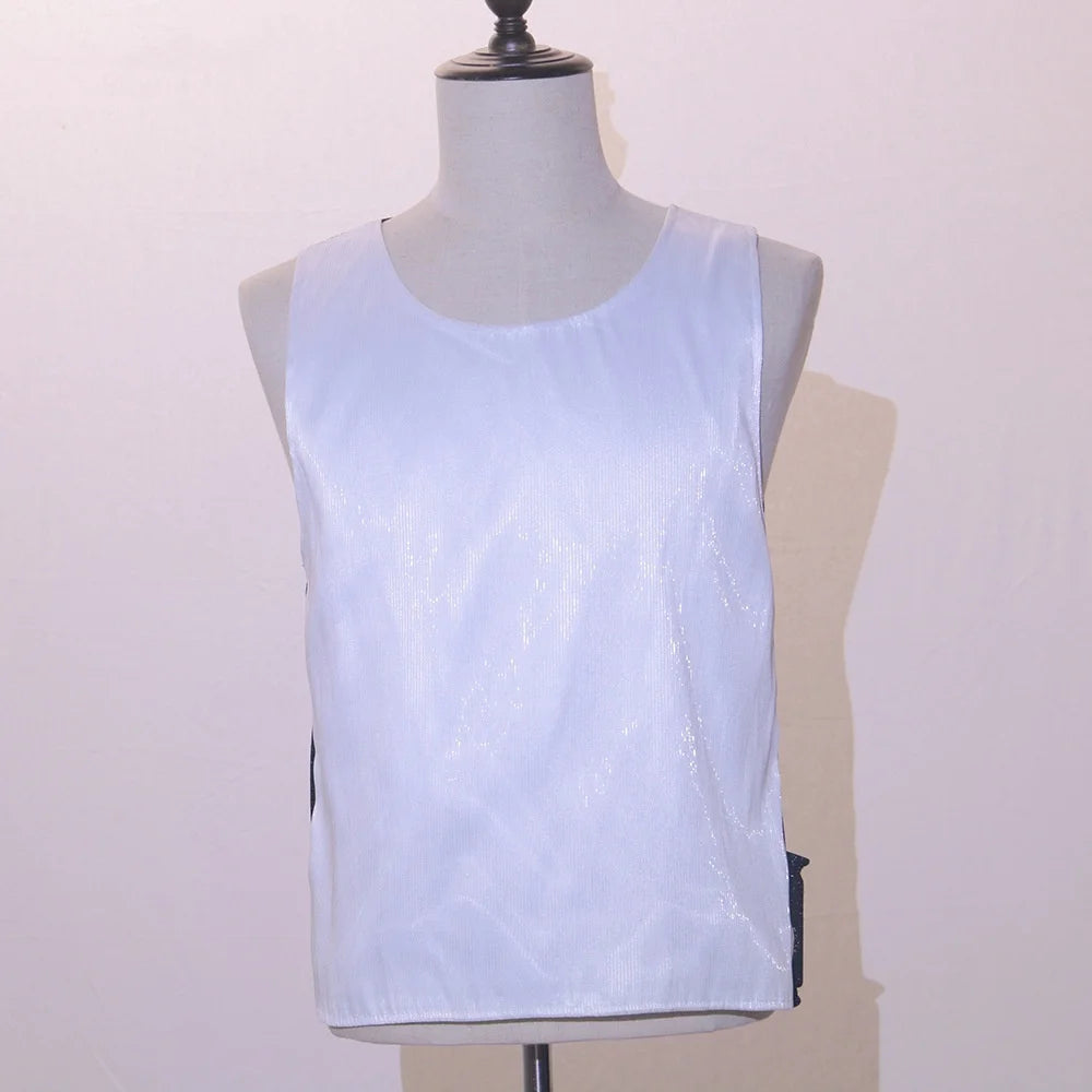 LED Party Tank Top — Unlit white front and round neckline