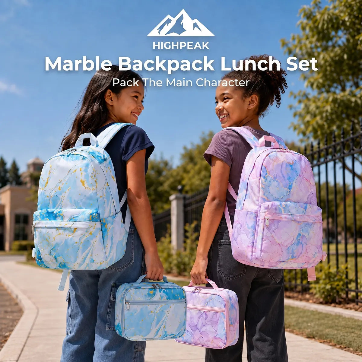 Marble Backpack Lunch Set