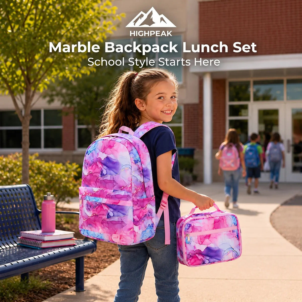 Marble Backpack Lunch Set