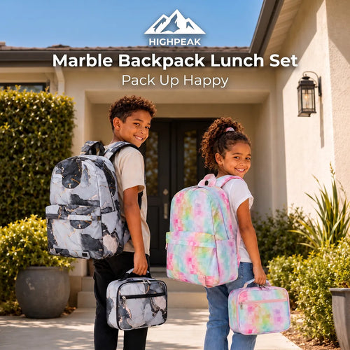 Marble Backpack Lunch Set