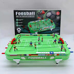 Mini Foosball Table with manual score sliders and packaging marked ages six and up
